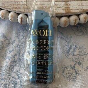 Vintage Avon Travel Folding Brush and Comb in Light Blue